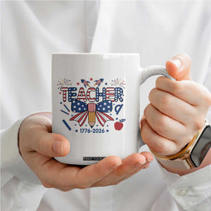 Proud American Teacher 250 Years Coffee Mug Patriotic Educator Gift TS12 Print Your Wear