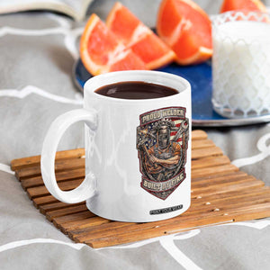 Vintage Proud American Welder Coffee Mug Built By Fire Blue Collar Dad Gift TS12 Print Your Wear