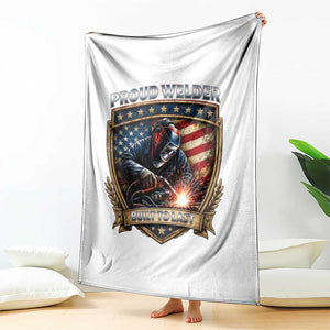 Built To Last Proud Welder Throw Blanket Blue Collar American Dad Gift TS12 Print Your Wear