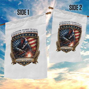 Built To Last Proud Welder Garden Flag Blue Collar American Dad Gift TS12 Print Your Wear