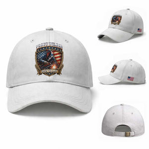 Built To Last Proud Welder Baseball Cap Blue Collar American Dad Gift TS12 Baseball Cap Universal Fit White Print Your Wear