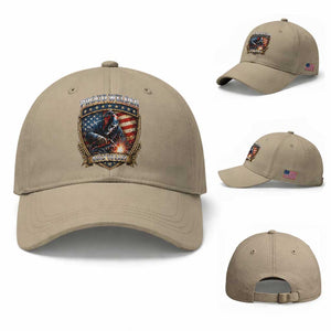 Built To Last Proud Welder Baseball Cap Blue Collar American Dad Gift TS12 Baseball Cap Universal Fit Khaki Print Your Wear