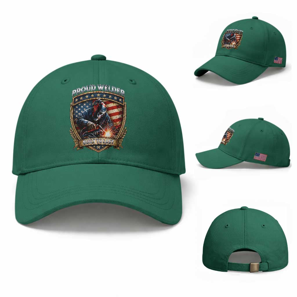 Built To Last Proud Welder Baseball Cap Blue Collar American Dad Gift TS12 Baseball Cap Universal Fit Irish Green Print Your Wear