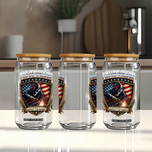 Built To Last Proud Welder Glass Can Blue Collar American Dad Gift TS12 Print Your Wear