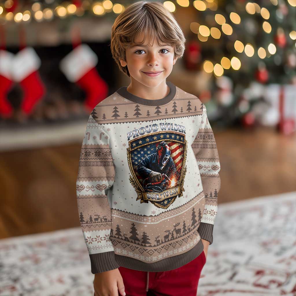Built To Last Proud Welder Ugly Christmas Sweater Blue Collar American Dad Gift TS12 Mocha Mousse Print Your Wear