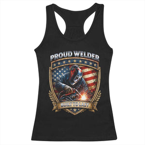 Built To Last Proud Welder Racerback Tank Top Blue Collar American Dad Gift TS12 Black Print Your Wear