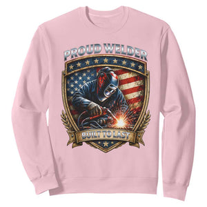 Built To Last Proud Welder Sweatshirt Blue Collar American Dad Gift TS12 Light Pink Print Your Wear