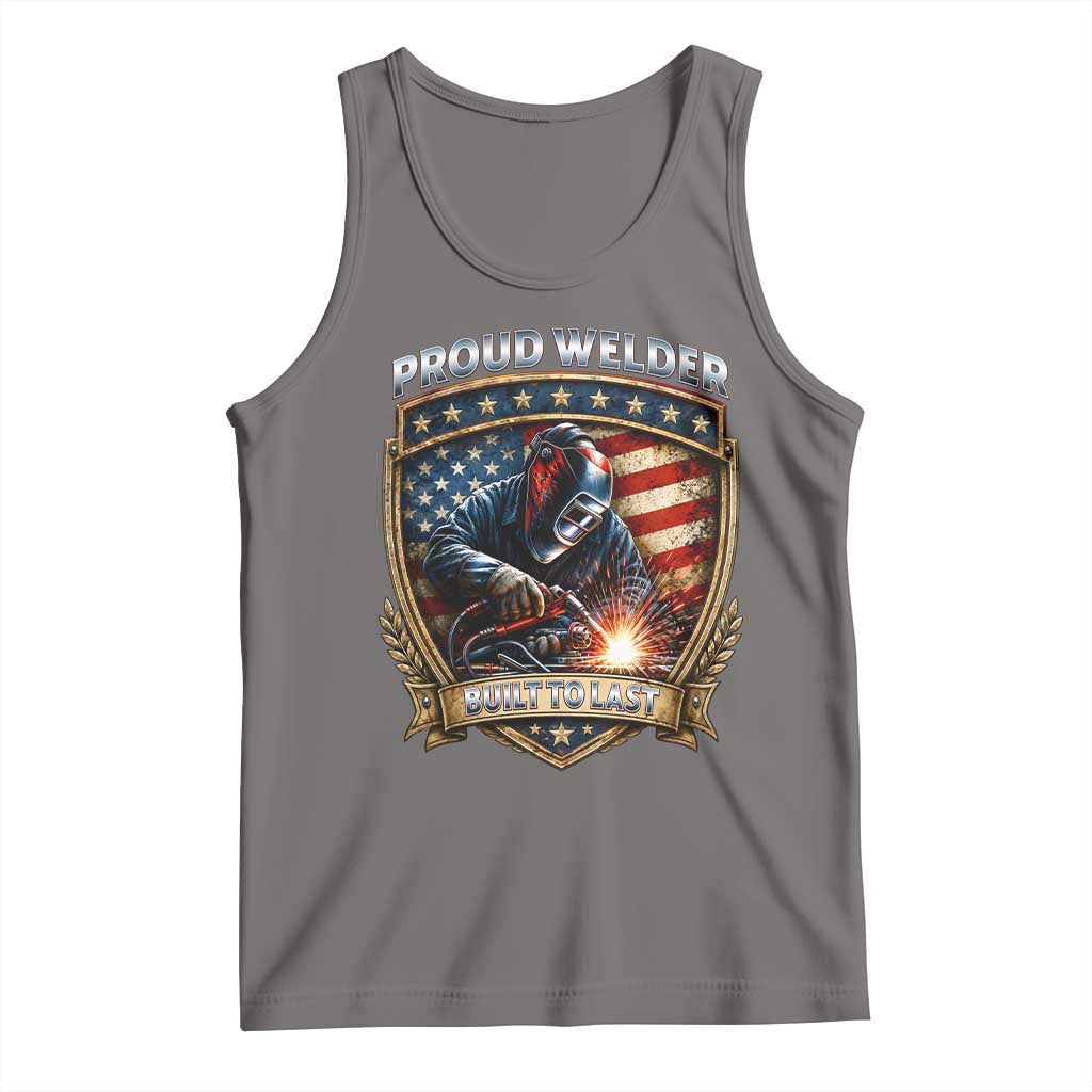 Built To Last Proud Welder Tank Top Blue Collar American Dad Gift TS12 Deep Heather Print Your Wear