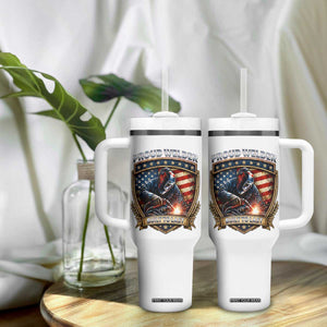 Built To Last Proud Welder Tumbler With Handle Blue Collar American Dad Gift TS12 Print Your Wear