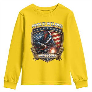Built To Last Proud Welder Youth Sweatshirt Blue Collar American Dad Gift TS12 Daisy Print Your Wear