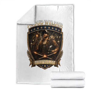 Proud Welder Graphic Throw Blanket Built To Last Worker Gift TS12 White Print Your Wear