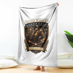 Proud Welder Graphic Throw Blanket Built To Last Worker Gift TS12 Print Your Wear