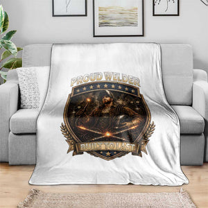 Proud Welder Graphic Throw Blanket Built To Last Worker Gift TS12 Print Your Wear
