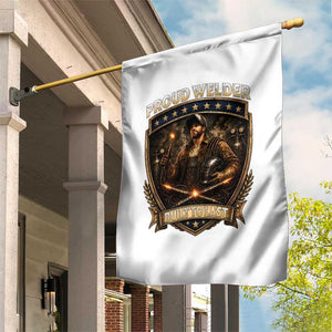 Proud Welder Graphic Garden Flag Built To Last Worker Gift TS12 Print Your Wear