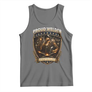 Proud Welder Graphic Tank Top Built To Last Worker Gift TS12 Black Heather Print Your Wear