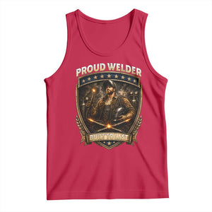 Proud Welder Graphic Tank Top Built To Last Worker Gift TS12 Red Print Your Wear