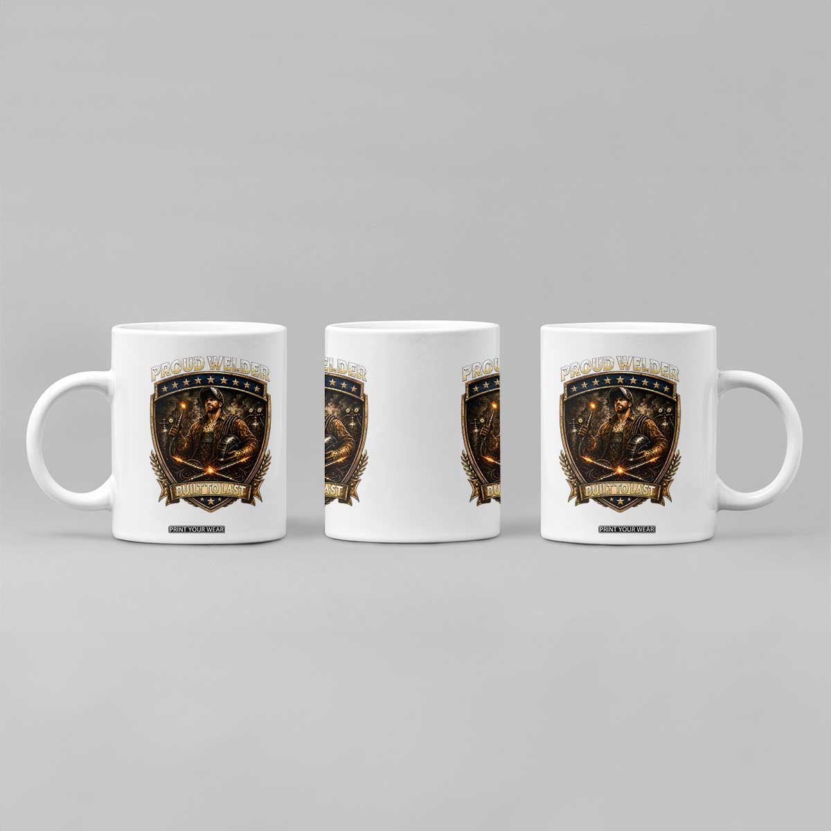 Proud Welder Graphic Coffee Mug Built To Last Worker Gift TS12 Print Your Wear