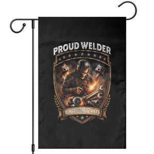 Proud Welder Whatever It Takes Garden Flag Vintage Mechanic Workwear TS12 Black Print Your Wear