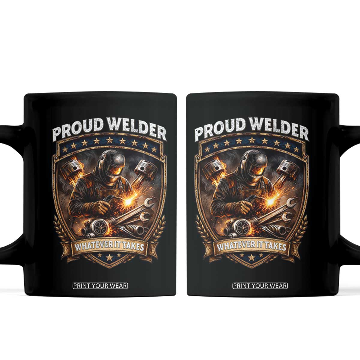 Proud Welder Whatever It Takes Coffee Mug Vintage Mechanic Workwear TS12 Black Print Your Wear