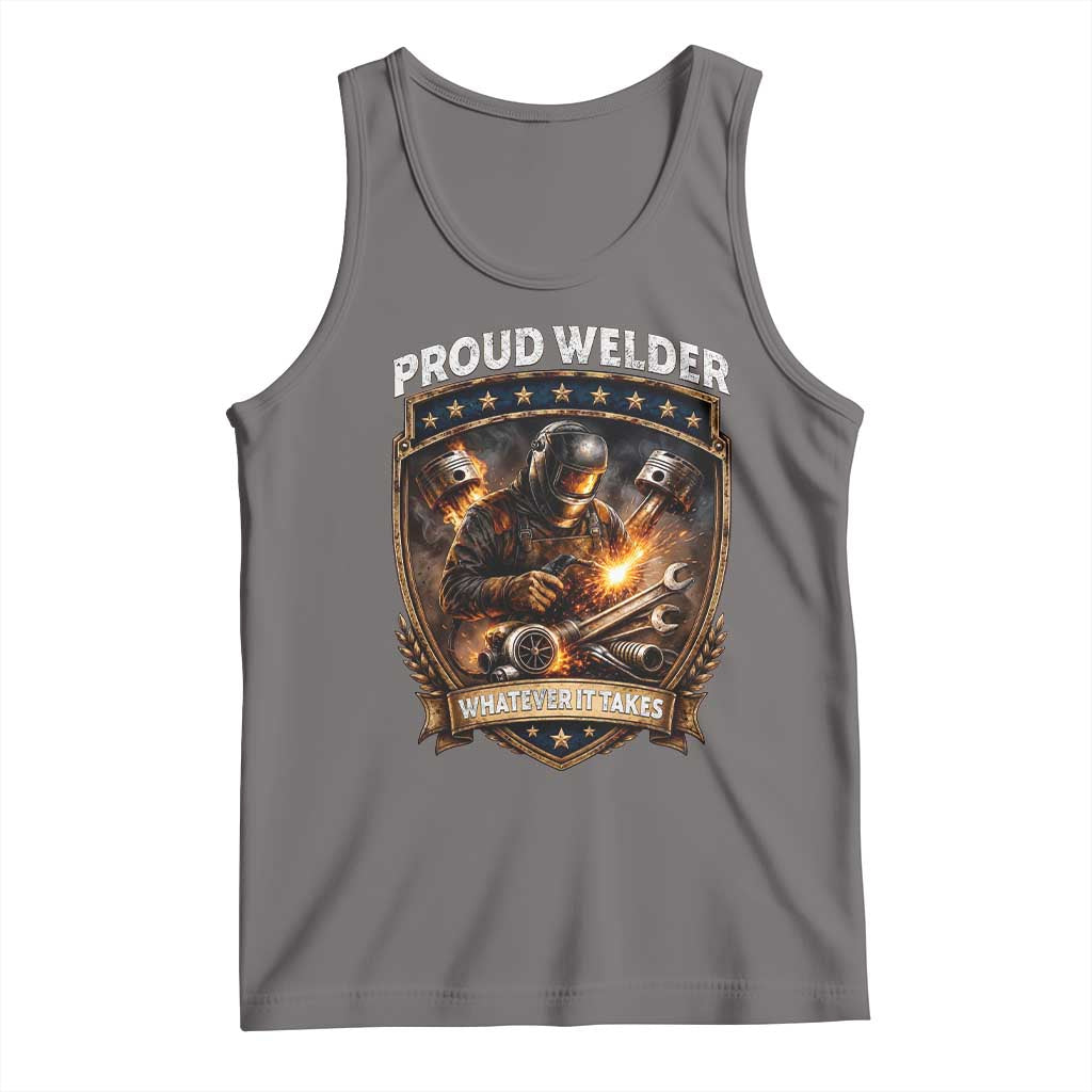 Proud Welder Whatever It Takes Tank Top Vintage Mechanic Workwear TS12 Deep Heather Print Your Wear