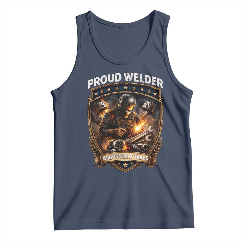 Proud Welder Whatever It Takes Tank Top Vintage Mechanic Workwear TS12 Navy Print Your Wear