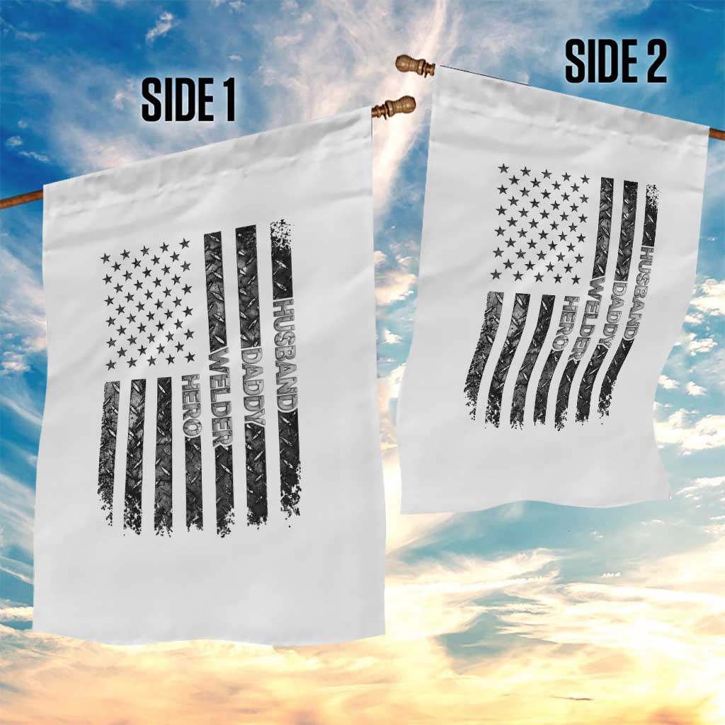 Husband Daddy Welder Hero Garden Flag Patriotic Welding American Flag Graphic TS12 Print Your Wear