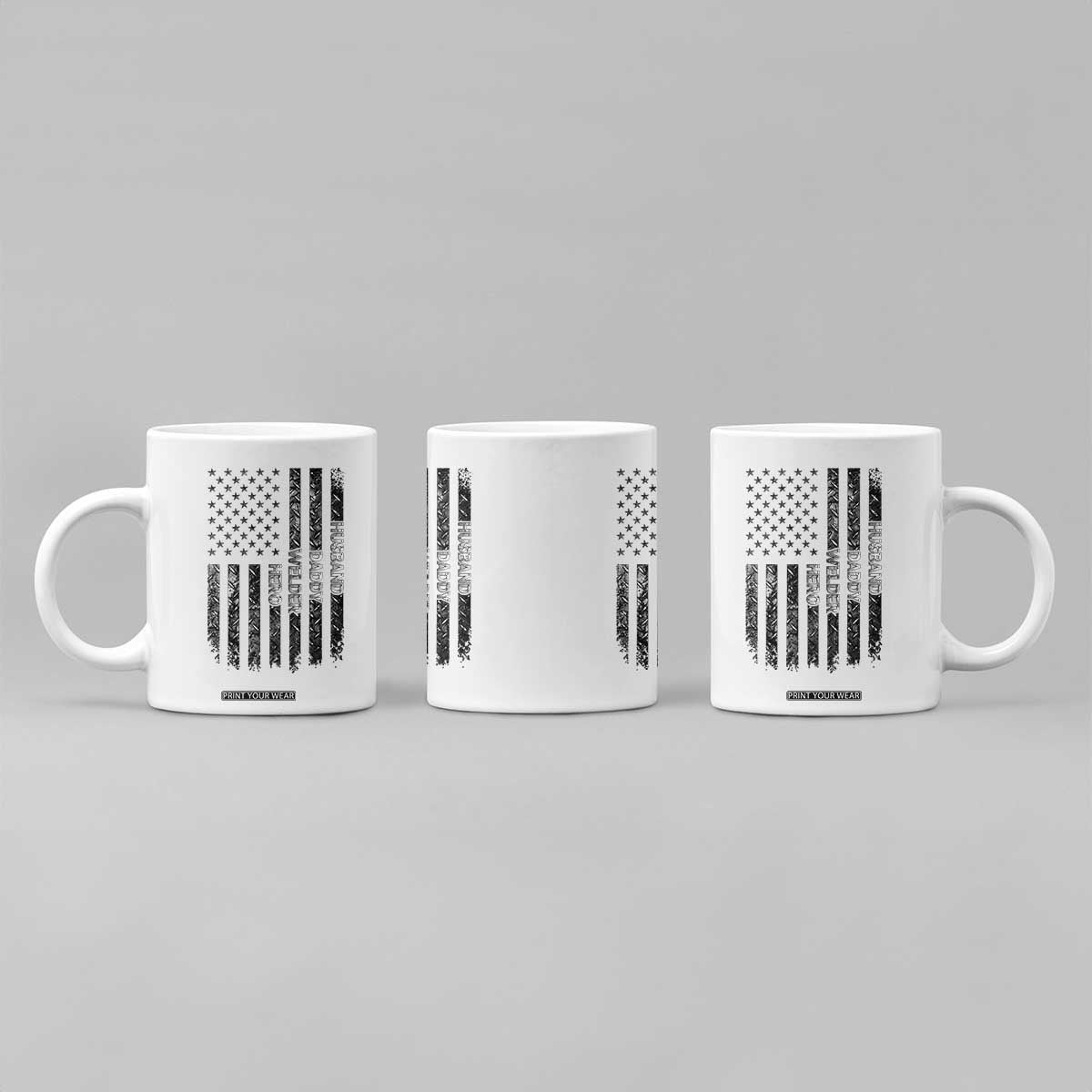 Husband Daddy Welder Hero Coffee Mug Patriotic Welding American Flag Graphic TS12 Print Your Wear