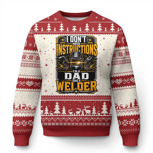 Funny Welder Dad Gift Ugly Christmas Sweater I Do Not Need Instructions TS12 Beige Red Print Your Wear