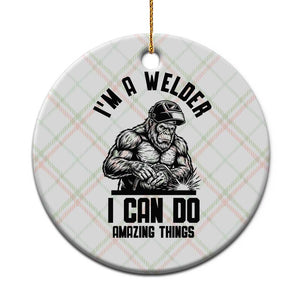 Funny Bigfoot Welder Ceramic Ornament I Can Do Amazing Things TS12 1pc Christmas Plaid Print Your Wear