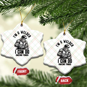Funny Bigfoot Welder Ceramic Ornament I Can Do Amazing Things TS12 Print Your Wear