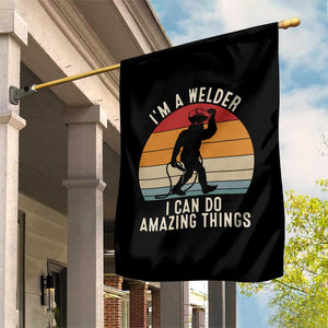 Funny Bigfoot Welding Gift Garden Flag I Can Do Amazing Things With A Welder TS12 Print Your Wear