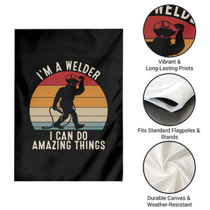 Funny Bigfoot Welding Gift Garden Flag I Can Do Amazing Things With A Welder TS12 Print Your Wear