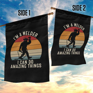 Funny Bigfoot Welding Gift Garden Flag I Can Do Amazing Things With A Welder TS12 Print Your Wear