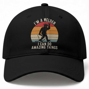 Funny Bigfoot Welding Gift Baseball Cap I Can Do Amazing Things With A Welder TS12 Print Your Wear