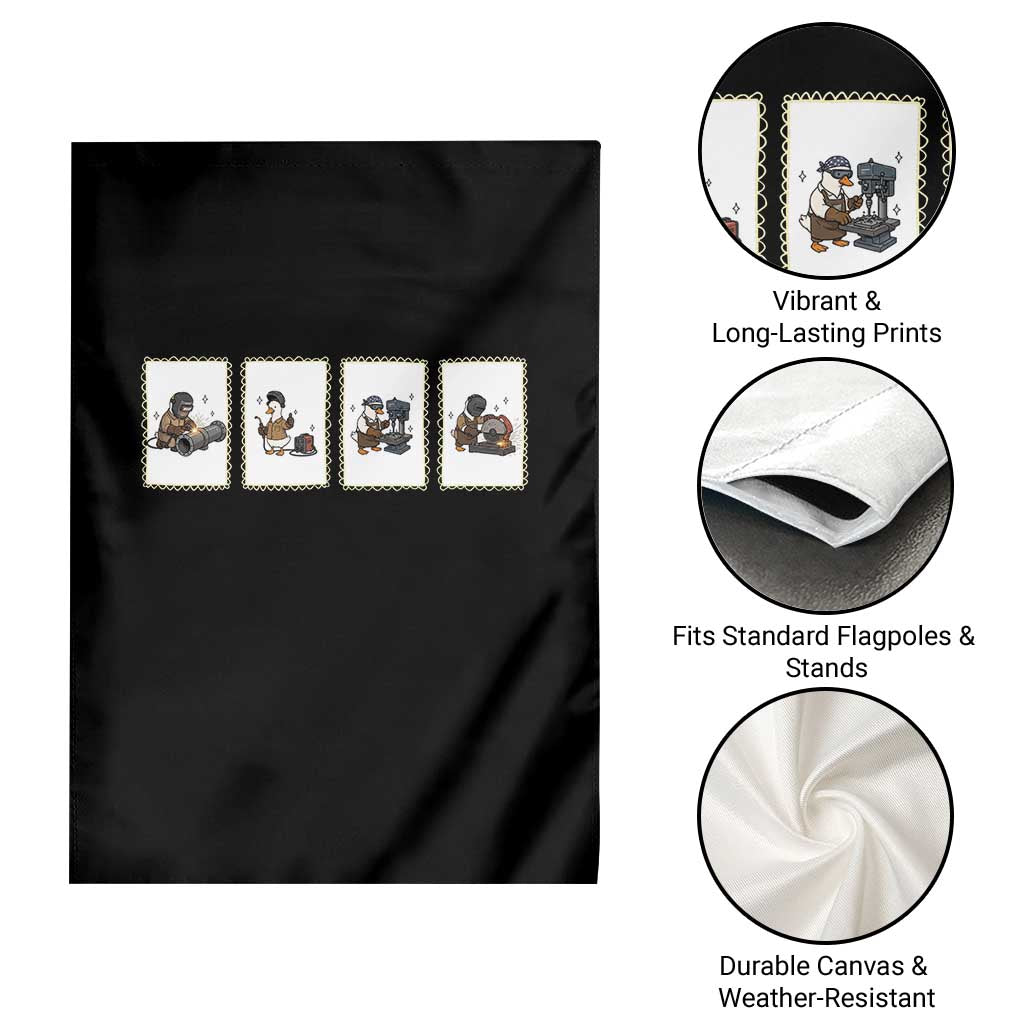 Silly Goose Pipeline Worker Garden Flag Funny Welding Graphic Gift TS12 Print Your Wear