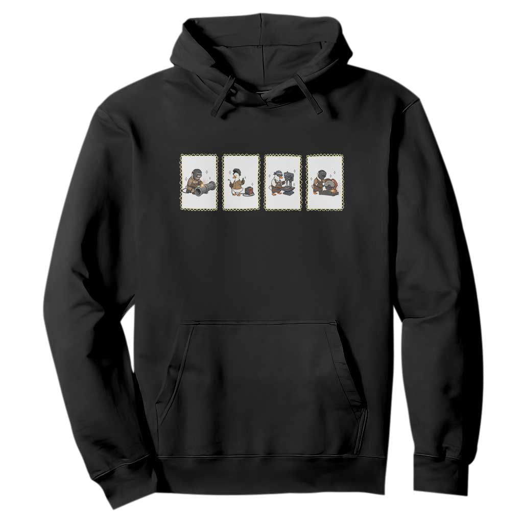 Silly Goose Pipeline Worker Hoodie Funny Welding Graphic Gift TS12 Black Print Your Wear