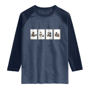 Silly Goose Pipeline Worker Raglan Shirt Funny Welding Graphic Gift TS12 Heather Denim Navy Print Your Wear