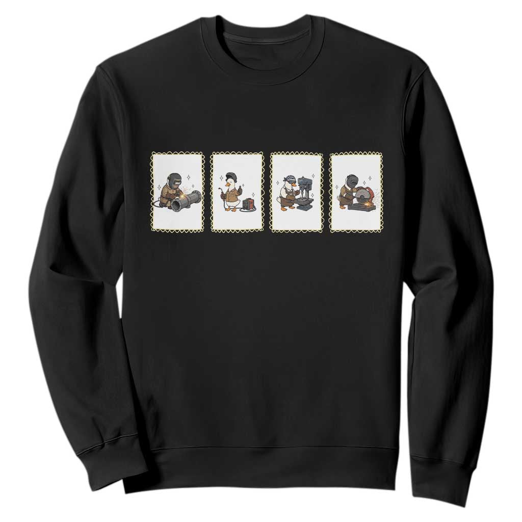 Silly Goose Pipeline Worker Sweatshirt Funny Welding Graphic Gift TS12 Black Print Your Wear
