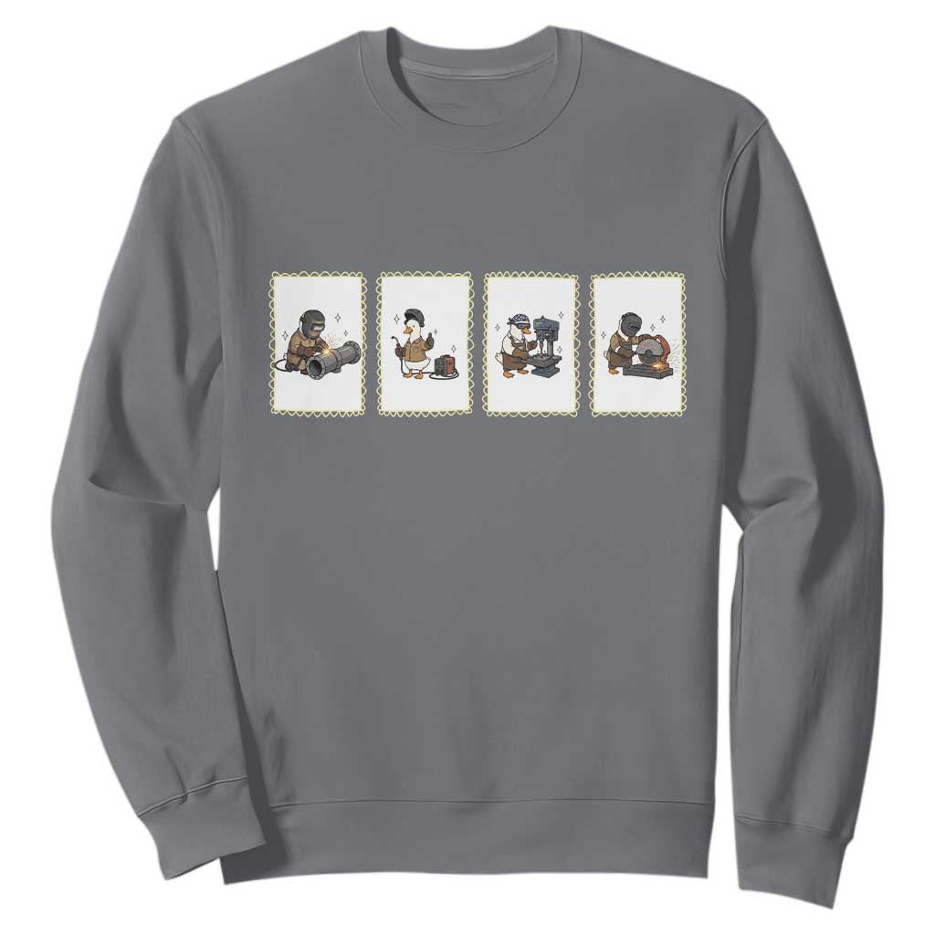 Silly Goose Pipeline Worker Sweatshirt Funny Welding Graphic Gift TS12 Charcoal Print Your Wear