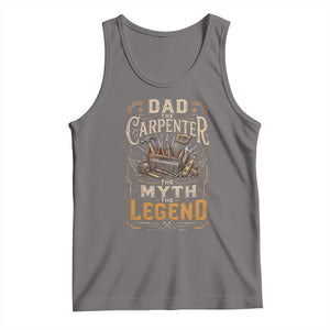 Dad The Carpenter The Myth The Legend Tank Top Funny Woodworker Carpenter Graphic TS12 Deep Heather Print Your Wear