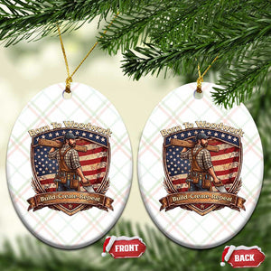 Proud American Woodworker Ceramic Ornament Born To Woodwork Patriotic Gift TS12 Print Your Wear
