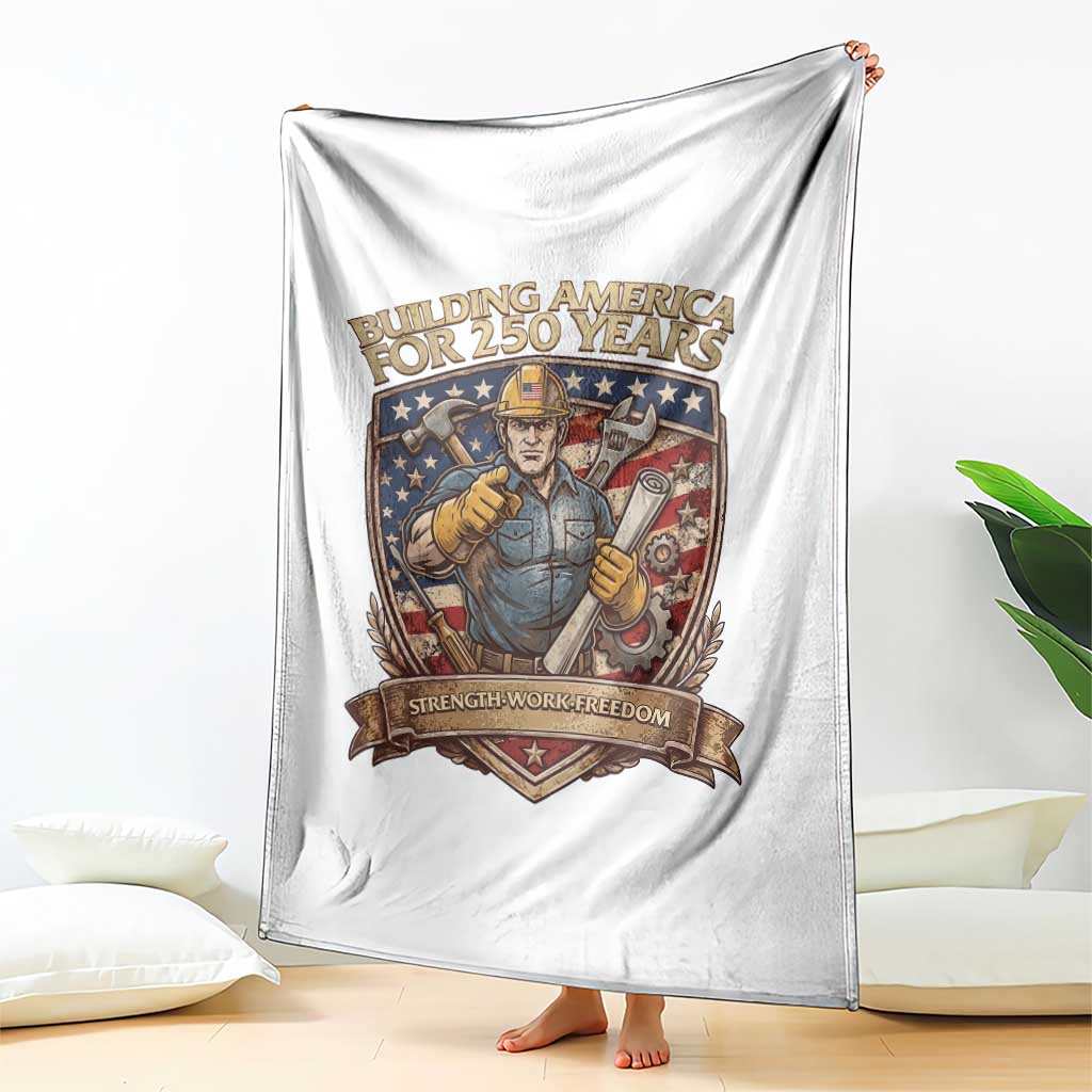American Construction Worker Throw Blanket Building America For 250 Years TS12 Print Your Wear