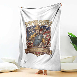 American Construction Worker Throw Blanket Building America For 250 Years TS12 Print Your Wear
