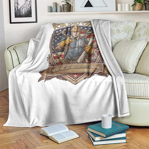 American Construction Worker Throw Blanket Building America For 250 Years TS12 Print Your Wear