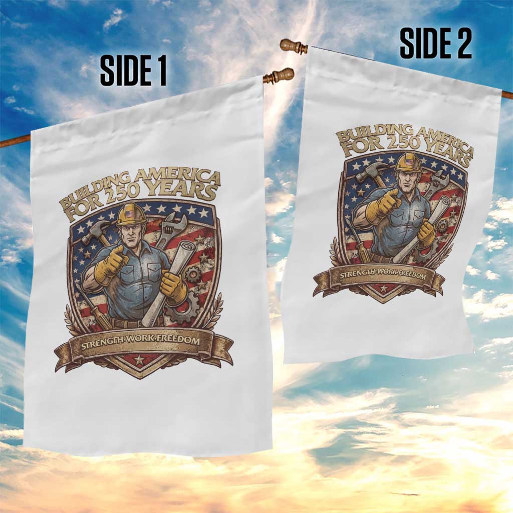 American Construction Worker Garden Flag Building America For 250 Years TS12 Print Your Wear