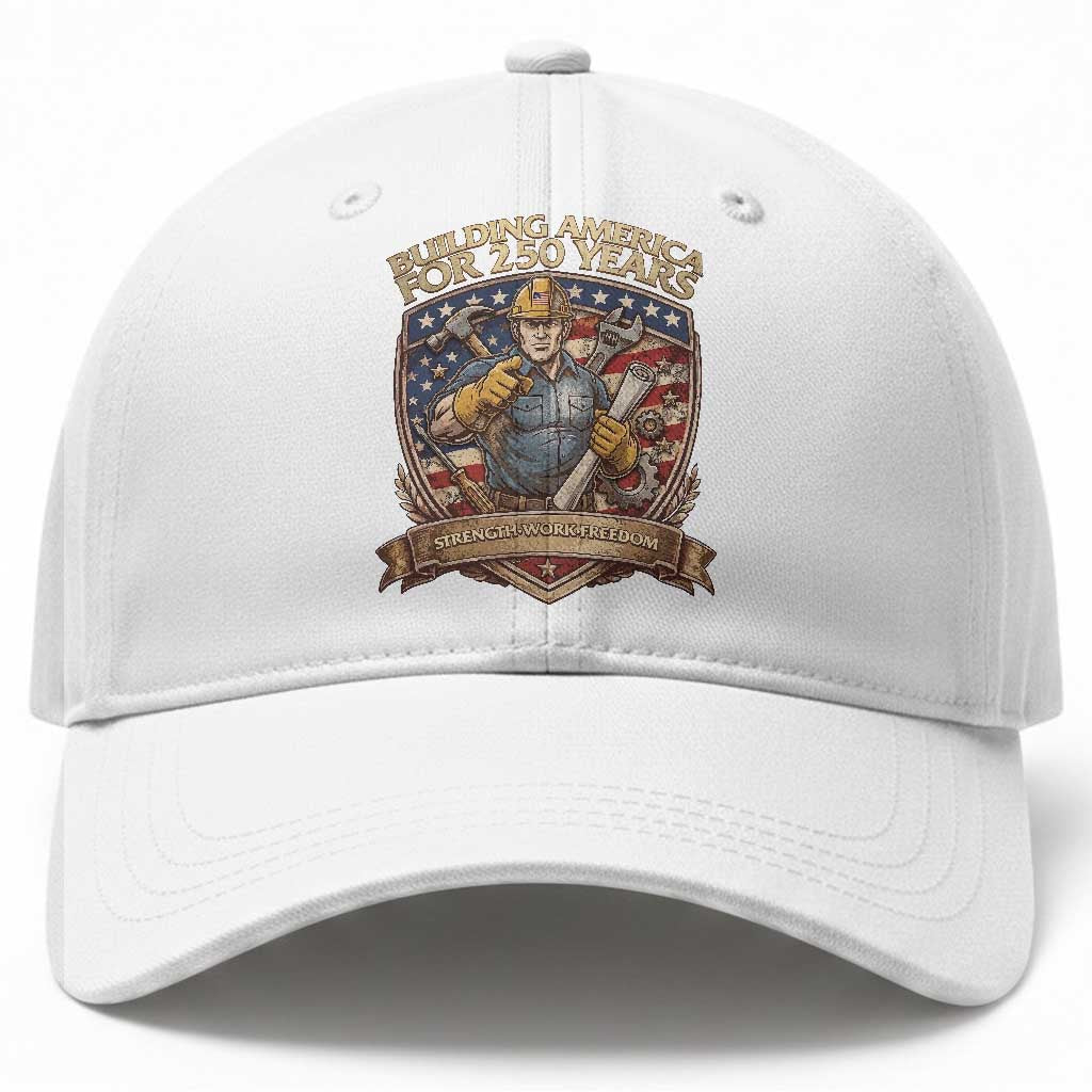 American Construction Worker Baseball Cap Building America For 250 Years TS12 Print Your Wear