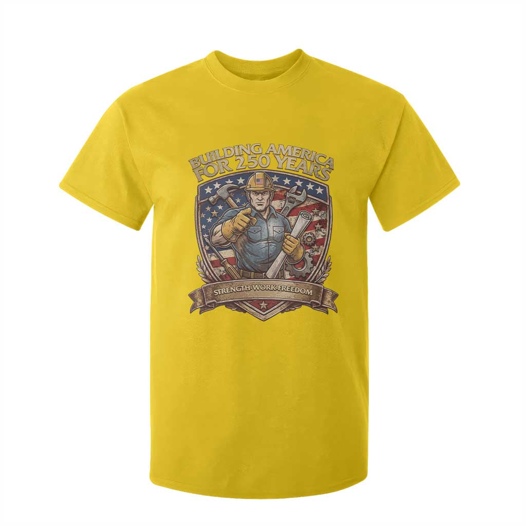 American Construction Worker T Shirt For Kid Building America For 250 Years TS12 Daisy Print Your Wear