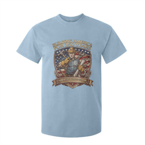 American Construction Worker T Shirt For Kid Building America For 250 Years TS12 Light Blue Print Your Wear