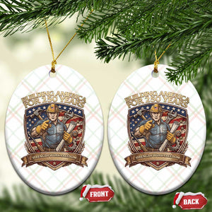American Construction Worker Ceramic Ornament Building America For 250 Years TS12 Print Your Wear
