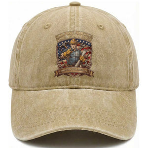 American Construction Worker Washed Cotton Baseball Cap Building America For 250 Years TS12 Print Your Wear